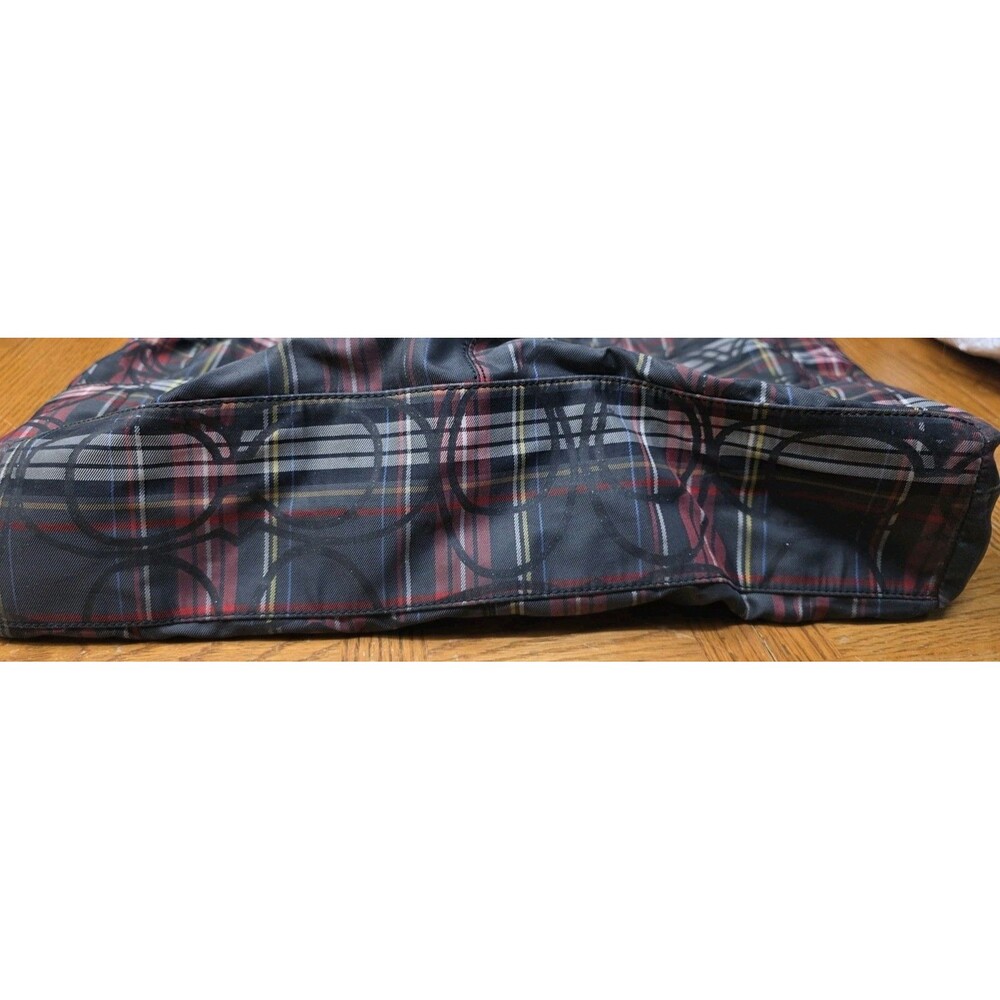 COACH Gabby Tartan Signature XLarge Tote Bag Red Glitter - Picture 5 of 16